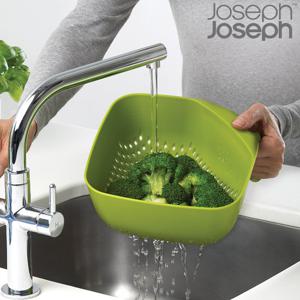 [조셉조셉]스택 사각 컬랜더(여과기) 그린