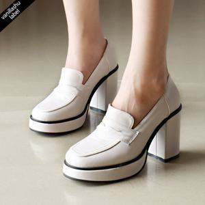 바닐라슈 자체제작 제너럴 2가지굽 가보시 로퍼힐 펌프스(5cm,9c