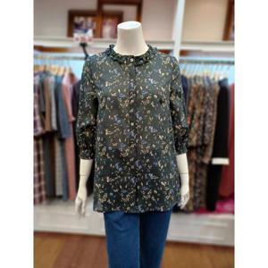 앤디스클라인 세이브존07 셔링카라 프린트 블라우스 A2NBB406A