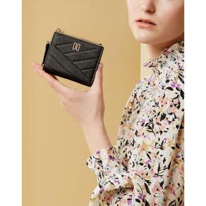 [닥스ACC][선물포장/쇼핑백동봉]블랙 칼라일 패턴 골드 DD 2단 탑지퍼 반지갑 DCWA4E417