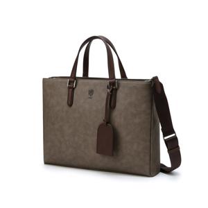 [닥스ACC][쇼핑백동봉][EMBLEM] 베이지 투톤 캔버스 서류가방 DBBA3F083