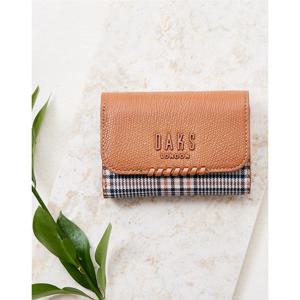 [닥스ACC][선물포장/쇼핑백동봉][MEGHAN]브라운 체크패턴 가죽콤비 3단 반지갑 DCWA4E624