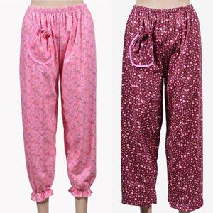 여성 순면 플라워 포켓 시보리 일자 9부 파자마 바지