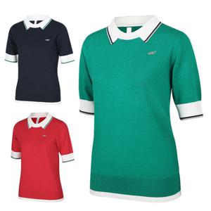 클라우스 시보리 카라 여성 골프 반팔니트 FH23SW304 IS