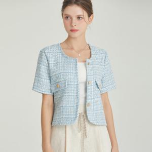 [포커스]트위드라운드넥골드버튼자켓 PBBF4M1JK1211