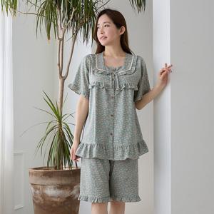 바풀 CA4V116-16 여성잠옷 레이온 반팔 파자마 잠옷 상하 세트