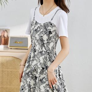 [패션시그널] 플라워끈나시 레이어드 롱원피스 FDA565