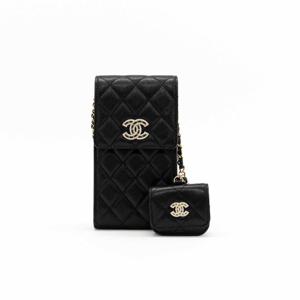 샤넬 클래식 폰홀더 에어팟 케이스 체인 미니백BLACK AP2742