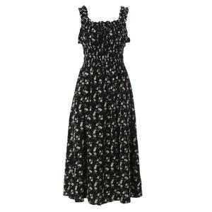 [에이비에프지]플라워패턴 셔링포인트민소매롱면원피스 APY3QO39H