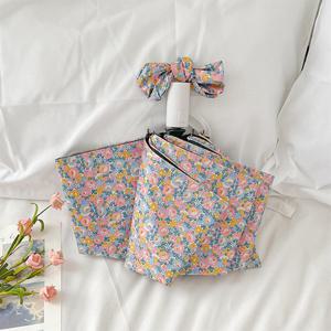 [무케] 포유렐라_블루 크러쉬 3단 자외산차단 미니 초경 양우산