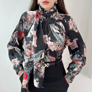 [금찌]금찌 라워 샤틴 주름 블라우스 ST7051B