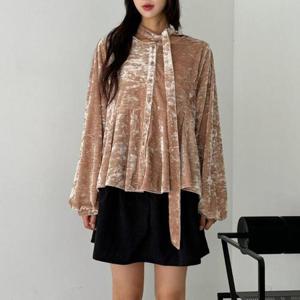 빅사이즈 411 프로젝벨벳프릴블라우스 DLTT334