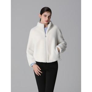 [룸나인][룸나인(Room.9)] 인조 밍크퍼 밑단 스트링 점퍼 (택가