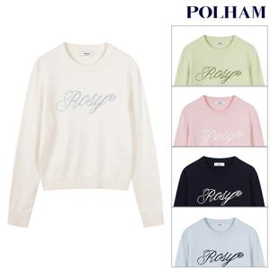 폴햄  여성 플레인 체인자수 라운드넥 니트(PHF1ER2010)