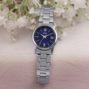 카시오 LTP-V002D-2B3 데일리 심플 아날로그 정장 여자 메탈 시