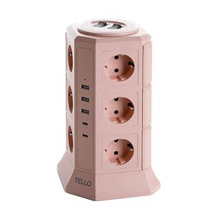 [테팔(가전)]텔로 usb 타워 멀티탭 에디션 17구 블라썸핑크