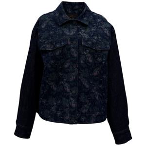 [메지스]오버핏 청 꽃나염 배색점퍼(XA0WD15JP)