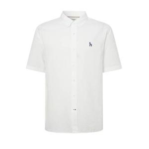 [헤지스남성] 화이트 가먼트다잉 서커 반팔 셔츠(HZSH5B503WT)