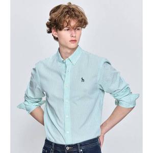 [헤지스남성] 그린 시어서커 스트라이프 셔츠(HZSH5B322E2)