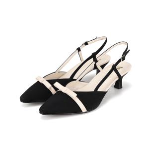 [바바라(슈즈)]바바라 여성구두 리본포인트 5CM 슬링백_BBI205BK