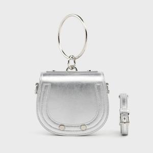 몽삭 릴다 소가죽 미니 크로스백 실버 AL18-2810-SI