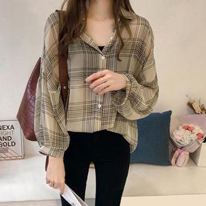 여성 레이온 체크셔츠 남방 가을겨울 래이어드 남방