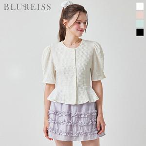 퍼프 소매 페플럼 블라우스_BI5M1BL5131