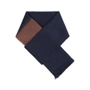 [노티그] 캐시미어100 배색 머플러 네이비