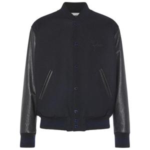 Golden Goose 울 혼방 가죽 슬리브 봄버 77I-ZDT004