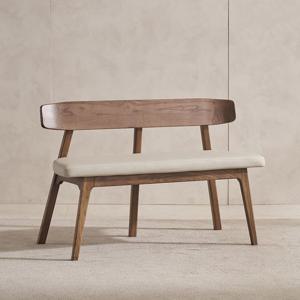 스코나 피어몬 애쉬 원목 실리콘레더 2인 벤치 의자