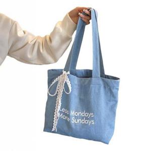 [써니 패션] 여성 대학생 데일리 데님 가벼운 숄더백