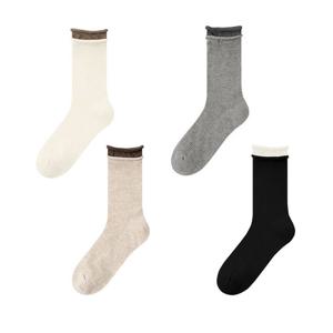 여자 여름 투톤 돌돌이 중목패션 양말 4color