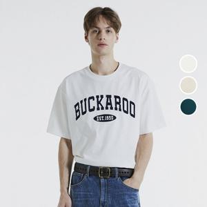 [버커루]남성 루즈핏 아플리케 로고 반팔 티셔츠 B242Z1025P