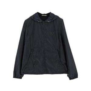 발렌티노 로고 플라크 지퍼업 후드 재킷 5V0CI355ADP 598 TP942435087