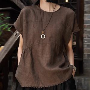 [패션시그널] 레이스엣지라인 라운드넥 블라우스 E71F55