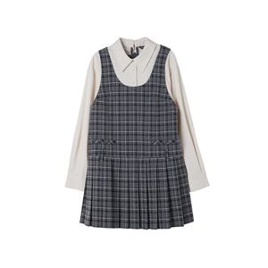 [랩]셔츠 배색 플리츠원피스(AQ4WOA65)