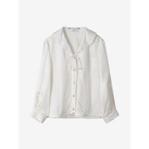 [듀엘]스칼럽 자수 디테일 실키 블라우스 D252MSC040