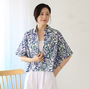 [웬디즈갤러리]수채화 반팔 셔츠 /여성 여름 데일리 외출 RSH111