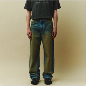 [플랙진]남성 스텝 M58 와이드 빈티지 중청 데님 팬츠 (PJTH5STM585)