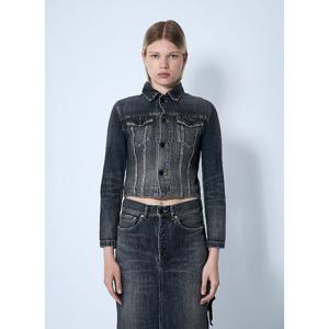 발렌시아가 블랙 워시드 데님 레이스업 재킷 831697 TSW67 1441