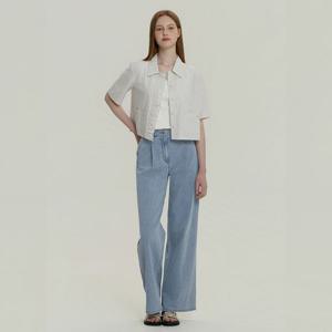 아웃포켓 크롭 린넨 블라우스 ITP7WBL300