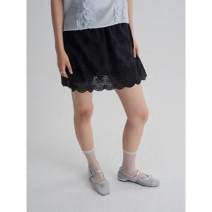 (125727MQ75) [에잇세컨즈] 아일렛 미니 스커트  블랙