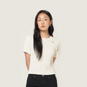 [플랙진]여성 여름 링클 크롭 반팔 티셔츠 (PWTH2RSL12W)