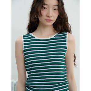 (165851LY3M) [에잇세컨즈] 스트라이프 슬리브리스  그린