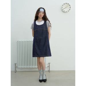(165871AP3R) [에잇세컨즈] 데님 미니 원피스  네이비