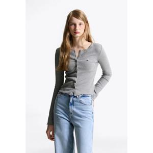 타미진 여성 슬림 립 스냅 버튼 탑 (T32F6TTO01TWT2)