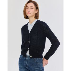 질스튜어트 뉴욕 여성 25SS 시즌오프 네이비 크리스탈 버튼 알파카 혼방 브이넥 가디건 JSSW5A100N2