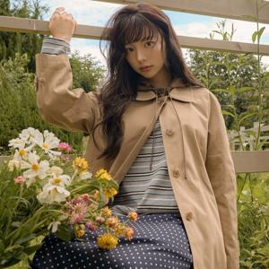 [올리브데올리브]후드 탈부착 배색 트렌치자켓 OW5AR810