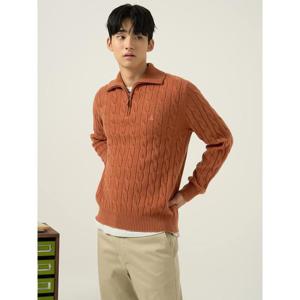 [빈폴멘] 케이블 반집업 니트  오렌지 (BC5951C208)