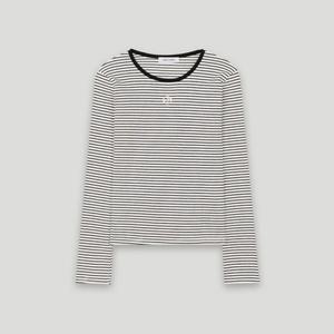 [코데즈컴바인] 스트라이프 자수 포인트 티셔츠 (CKC-TS303W8)